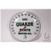 Image 1 : Vintage Quaker State Motor Oil 12" diameter temperature gauge