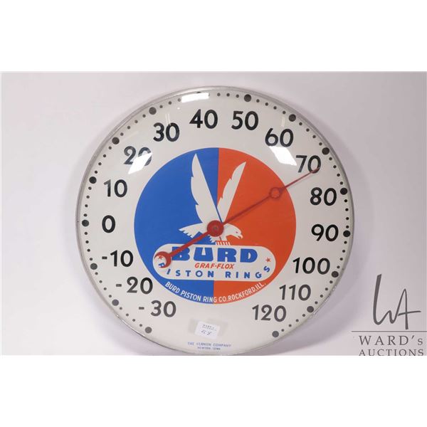 Vintage Burd Graf-Flox Piston Rings 12" diameter temperature gauge