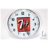 Image 1 : Vintage 7UP electric wall mount clock, 16" in diameter, working at time of cataloguing, needs bulb