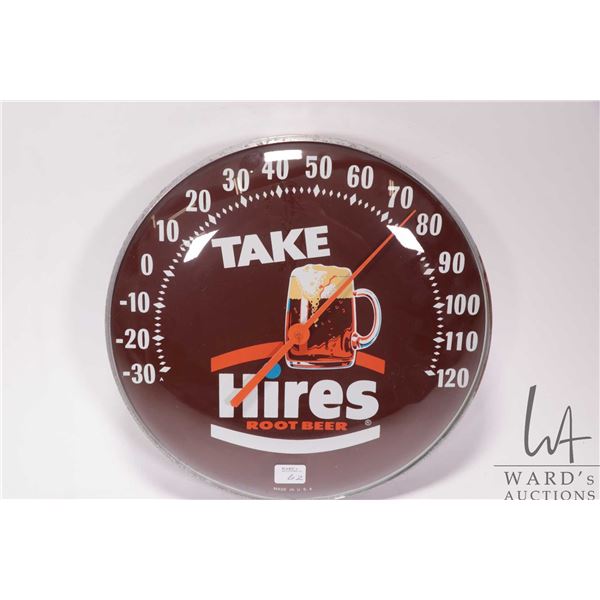 Vintage HIres Root Beer 12" diameter temperature gauge