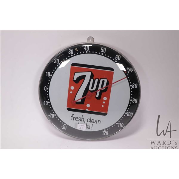 Vintage 7UP 12" diameter temperature gauge