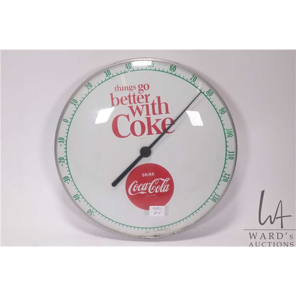 Vintage Coca-Cola 12" diameter temperature gauge