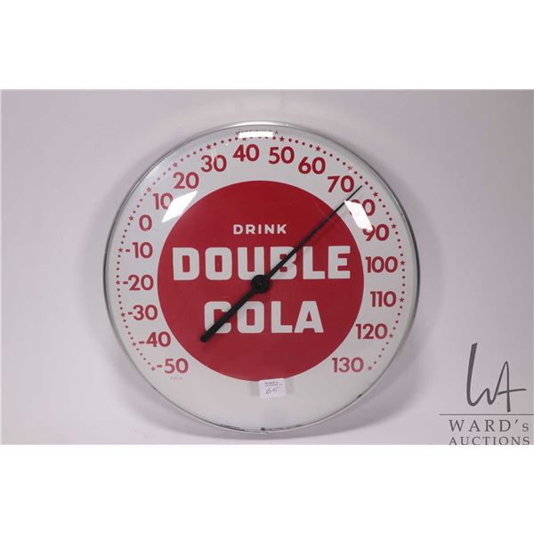 Vintage Double Cola 12" diameter temperature gauge