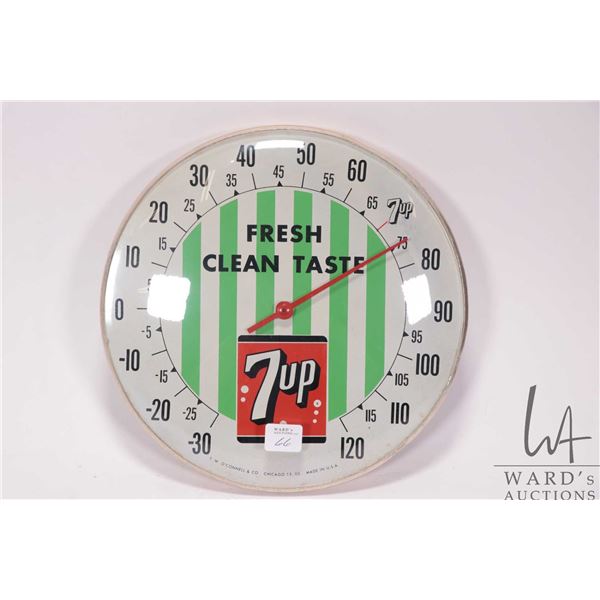 Vintage 7Up 10" diameter temperature gauge
