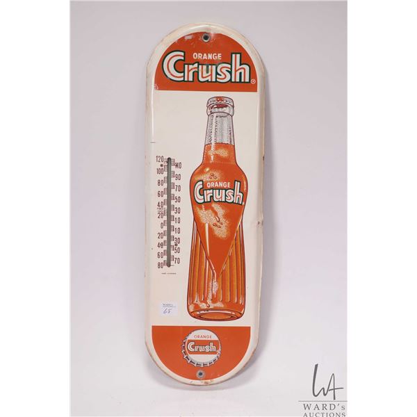 Vintage Orange Crush 19" X 6" temperature gauge