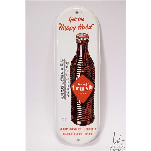 Vintage Orange Crush 19" X 6.5" temperature gauge