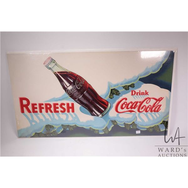 Vintage cardboard Coca-Cola sign, 20" X 36"