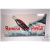 Image 1 : Vintage cardboard Coca-Cola sign, 20" X 36"