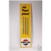 Image 1 : Vintage metal and porcelain "Pepsi" wall mount thermometer dated 1964, 28" tall x 7-1/4" wide