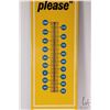 Image 3 : Vintage metal and porcelain "Pepsi" wall mount thermometer dated 1964, 28" tall x 7-1/4" wide