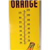 Image 4 : Vintage metal and porcelain " Wishing Well Orange" wall mount thermometer, 40" long x 10-1/2" wide