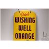 Image 5 : Vintage metal and porcelain " Wishing Well Orange" wall mount thermometer, 40" long x 10-1/2" wide