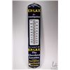 Image 1 : Vintage metal and porcelain "Ex-Lax" wall mount thermometer 39" tall x 8" wide
