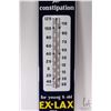 Image 4 : Vintage metal and porcelain "Ex-Lax" wall mount thermometer 39" tall x 8" wide