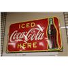 Image 1 : Large Vintage metal and porcelain "Coca-Cola" dated 1949, 35" tall x 59-1/2" wide
