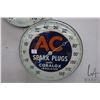 Image 1 : Vintage AC Spark Plugs thermometer marked T.W. O'Connell & Co. Chicago 7, ILL., 12" in diameter