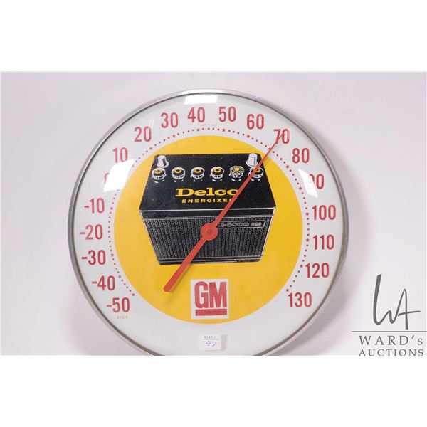 Vintage Delco Energizer GM 12" diameter temperature gauge