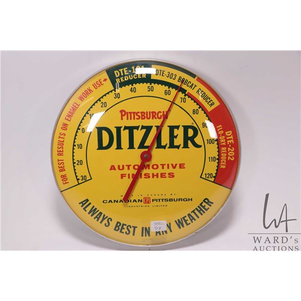 Vintage Pittsburgh Ditzler Automotive Finishes 12" diameter temperature gauge