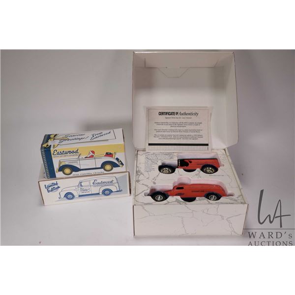 Two Ertl collectible die cast vehicles including Signature Edition 1: 25 scale Chevy 1923 and a 1938