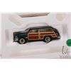 Image 3 : 3 1:43 scale Franklin Mint die cast collectible cars including 1950 Ford Woody, 1950 Chrysler Town a