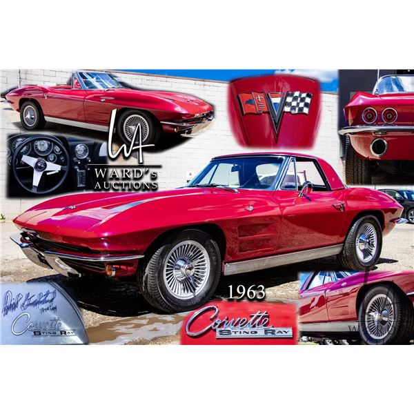 1963 Corvette Stingray Speedster with removable hard top, 327 V8, 3 Speed automatic, AM/FM, Dash is 