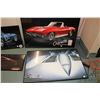 Image 4 : 4 framed Corvette photographic prints including a blue mid 60's Corvette picture signed by Dick Guld