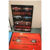 Image 3 : 4 framed Corvette posters including "Corvette Evolution 1953-1990", all approx 36" wide x 24" tall