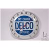 Image 1 : Vintage Delco Batteries 12" diameter temperature gauge