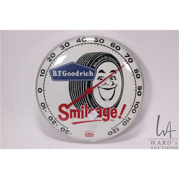 Vintage BF Goodrich Smileage 12" diameter temperature gauge