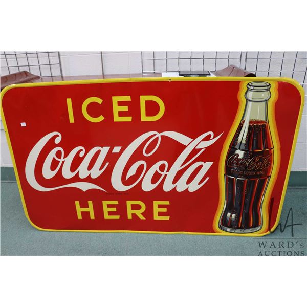 Large Vintage metal and porcelain "Coca-Cola" dated 1951, 35" tall x 59-1/2" wide