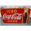 Image 1 : Large Vintage metal and porcelain "Coca-Cola" dated 1951, 35" tall x 59-1/2" wide