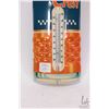 Image 2 : Vintage metal and porcelain "Sun Crest" wall mount thermometer, 16-1/2" tall x 4" wide