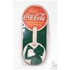 Image 1 : Vintage metal and porcelain "Coca-Cola" wall mount thermometer, 15-3/4" tall by 7" wide