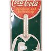 Image 3 : Vintage metal and porcelain "Coca-Cola" wall mount thermometer, 15-3/4" tall by 7" wide