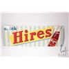 Image 1 : Vintage metal and porcelain "Hires" wall sign 9-1/2" x 27-1/2"