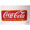 Image 1 : Vintage metal and porcelain "Coca-Cola" wall sign dated 1947, 12-1/4" x 29-1/4"