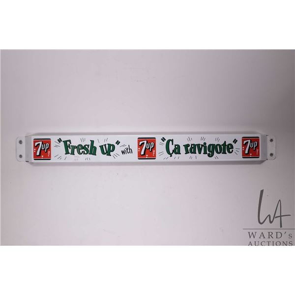 Vintage metal and porcelain "7-Up" door push 3" x 31-1/2"