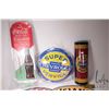 Image 3 : 5 reproduction metal wall signs and thermometers, various themes and sizes