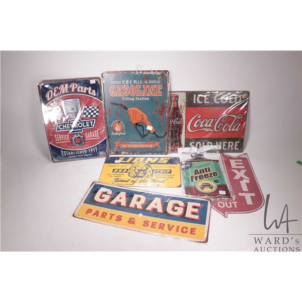 7 reproduction metal wall signs, various themes and sizes
