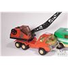 Image 2 : Three vintage Tonka trucks including cherry picker, a crane and a custom van