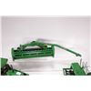 Image 3 : Three Ertl 1:18 scale die cast John Deere toys including 2755 tractor with front end loader, seeder 