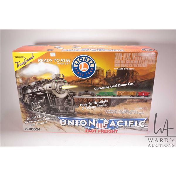 Lionel Trains O gauge Union Pacific electric train set no. 6-30024 with digital chuff, steam whistle