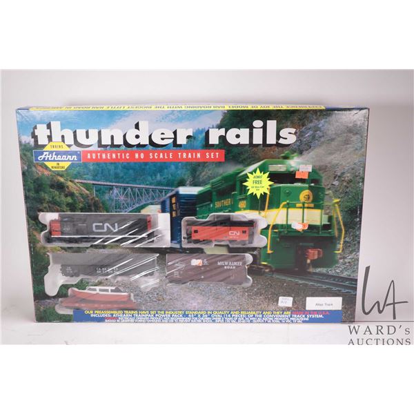 Athearn Trains in Miniature Thunder Rails HO gauge train set with track, opened box, possibly missin