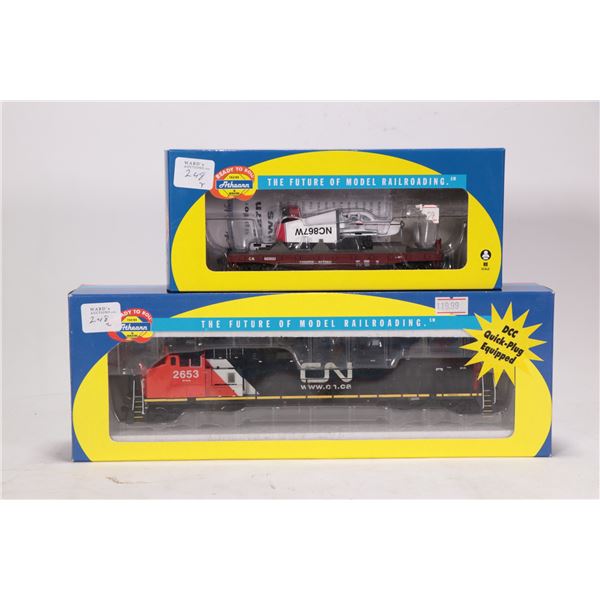Two Athearn Trains in Miniature including Canadian Nation 80873 Dash 9-44CW 2653 and Canadian Nation
