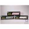 Image 1 : Three Weaver Ultra Line O gauge train cars including Soo Line grain car, Farmer's Elevator grain car