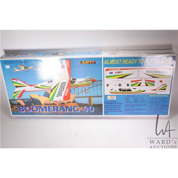 Artf Sports Trainer Boomerang 40 remote control airplane model kit, appears new in box