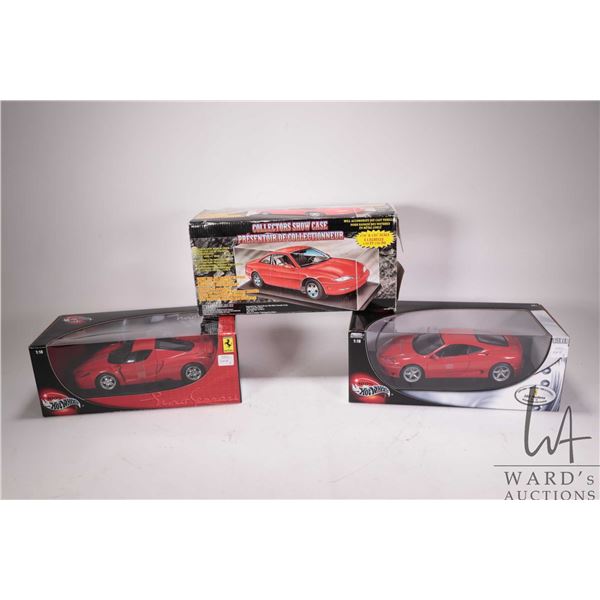 Two Hot Wheels die cast model cars including Silver Speed series Ferrari 360 Modena and a Ferrari En
