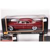 Image 3 : Three Maisto die cast model cars including 1956 Chrysler 300 B, 1965 Pontiac GTO Hurst Edition and a
