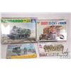 Image 1 : Four 1:35 scale WWII vehicle model kits including two Italari, one Dragon and one Peerless Max
