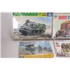 Image 2 : Four 1:35 scale WWII vehicle model kits including two Italari, one Dragon and one Peerless Max